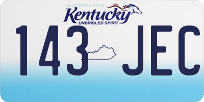 KY license plate 143JEC