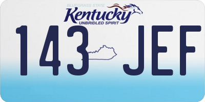 KY license plate 143JEF