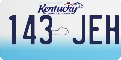 KY license plate 143JEH