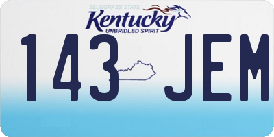 KY license plate 143JEM