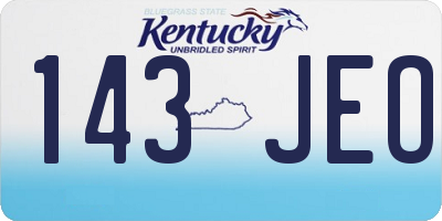 KY license plate 143JEO