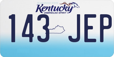 KY license plate 143JEP
