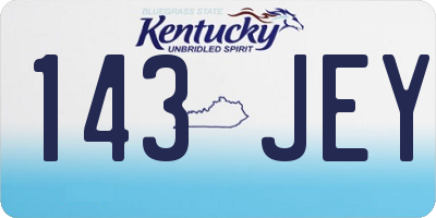 KY license plate 143JEY