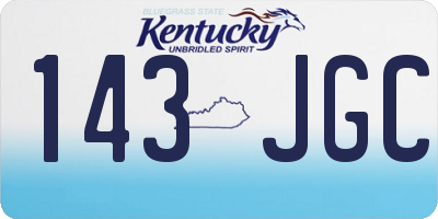 KY license plate 143JGC