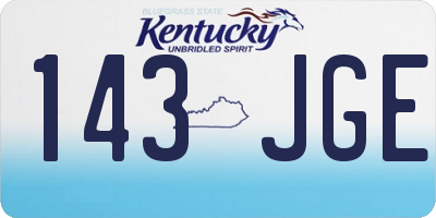 KY license plate 143JGE