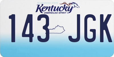 KY license plate 143JGK
