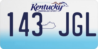 KY license plate 143JGL