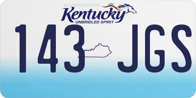 KY license plate 143JGS