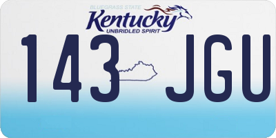KY license plate 143JGU