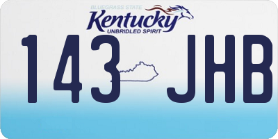 KY license plate 143JHB