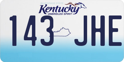 KY license plate 143JHE