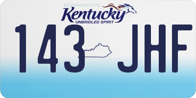 KY license plate 143JHF