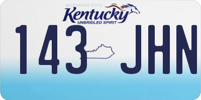 KY license plate 143JHN