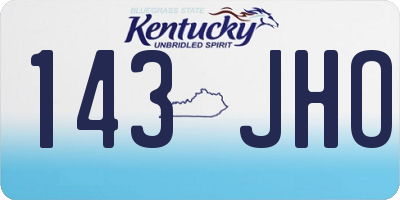 KY license plate 143JHO