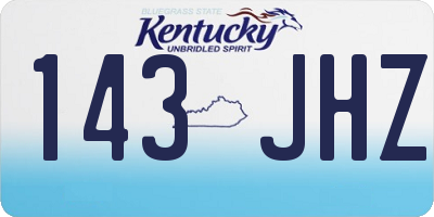 KY license plate 143JHZ