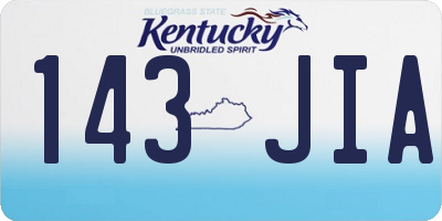 KY license plate 143JIA