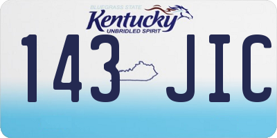 KY license plate 143JIC