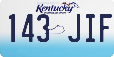 KY license plate 143JIF