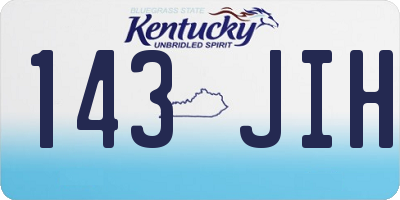 KY license plate 143JIH