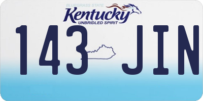 KY license plate 143JIN
