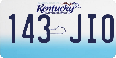 KY license plate 143JIO