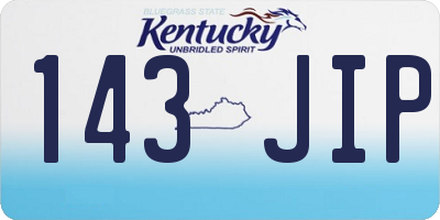 KY license plate 143JIP