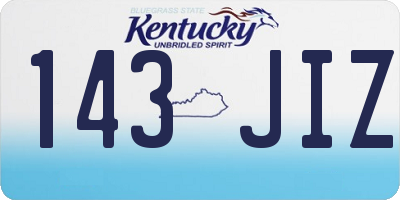 KY license plate 143JIZ