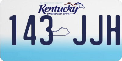 KY license plate 143JJH