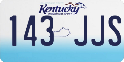 KY license plate 143JJS