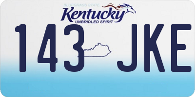 KY license plate 143JKE