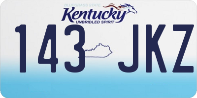 KY license plate 143JKZ