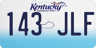 KY license plate 143JLF