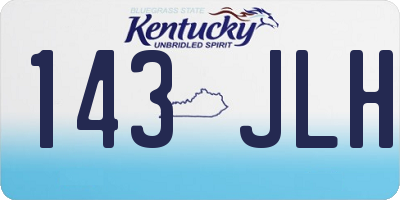 KY license plate 143JLH