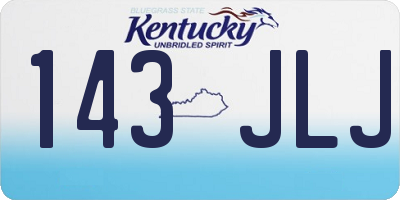 KY license plate 143JLJ