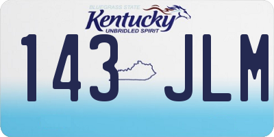 KY license plate 143JLM