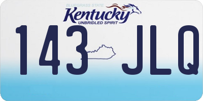 KY license plate 143JLQ