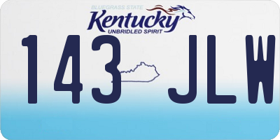 KY license plate 143JLW