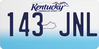 KY license plate 143JNL