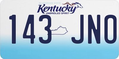 KY license plate 143JNO