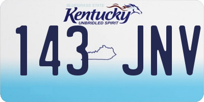 KY license plate 143JNV