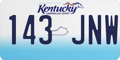 KY license plate 143JNW