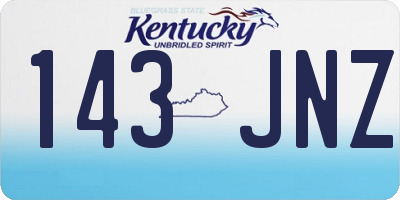 KY license plate 143JNZ