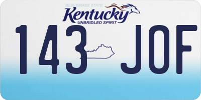 KY license plate 143JOF