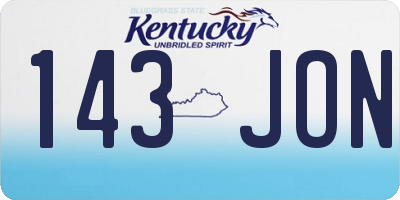 KY license plate 143JON