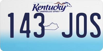 KY license plate 143JOS