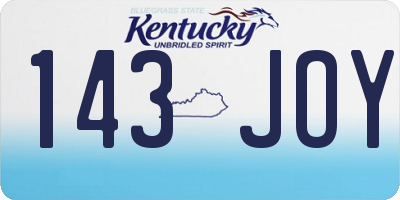 KY license plate 143JOY