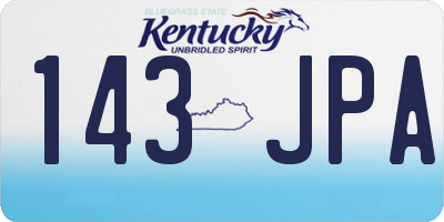 KY license plate 143JPA