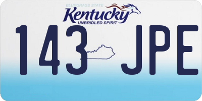 KY license plate 143JPE