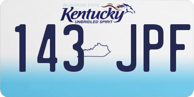 KY license plate 143JPF