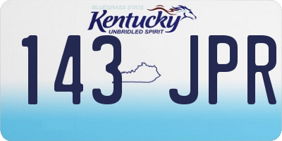KY license plate 143JPR
